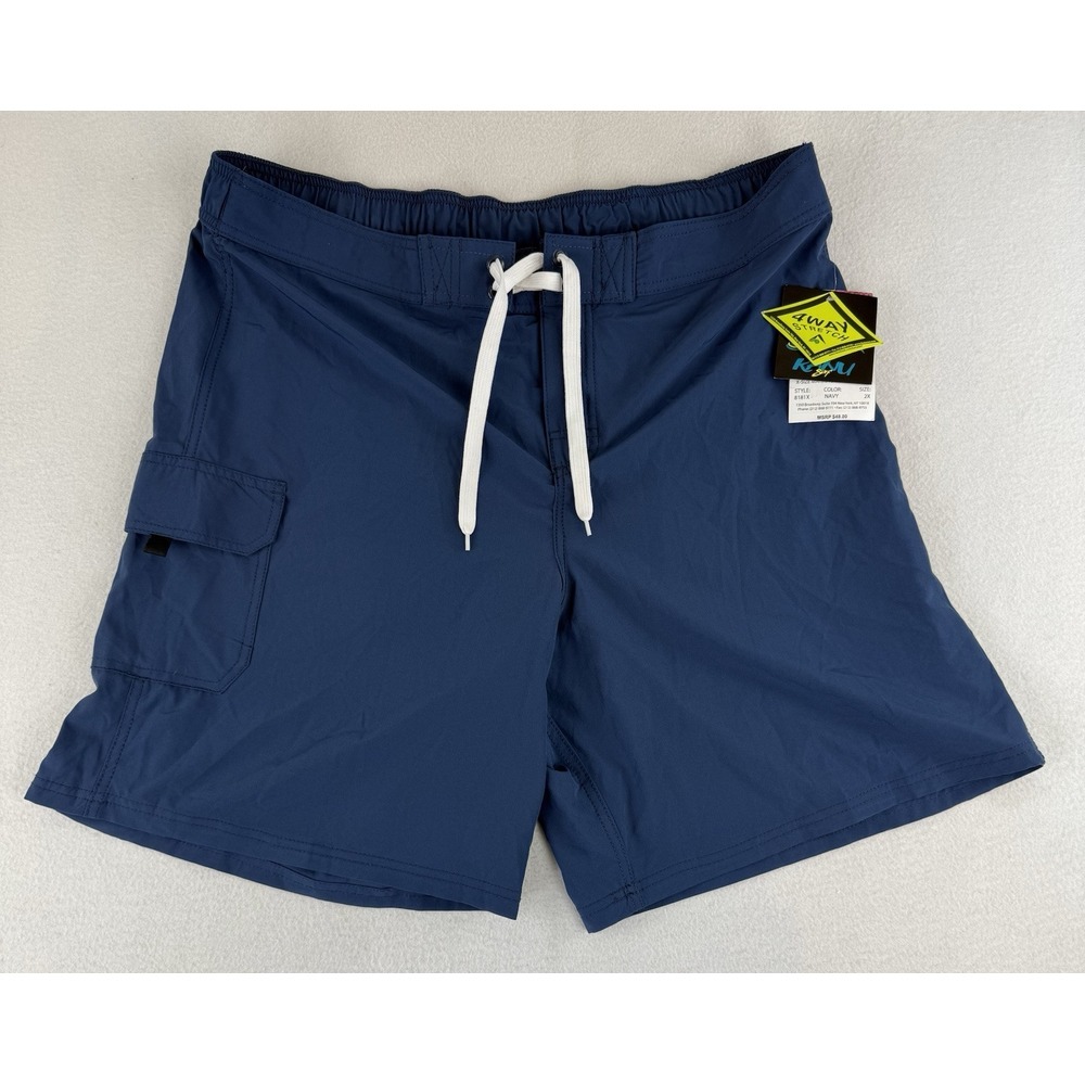 Kanu Board Surf‎ Shorts Mens 2X Blue Swim Trunks Cargo Board NWT